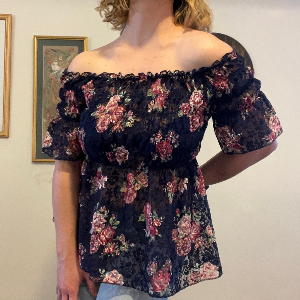 Floral Lace Y2K Top